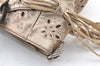 Authentic Salvatore Ferragamo Gancini Leather 2Way Shoulder Hand Bag Gold 1476K