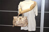 Authentic Salvatore Ferragamo Gancini Leather 2Way Shoulder Hand Bag Gold 1476K