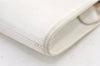 Authentic Burberrys Vintage Leather Clutch Hand Bag Purse White 1477K