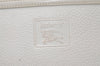 Authentic Burberrys Vintage Leather Clutch Hand Bag Purse White 1477K