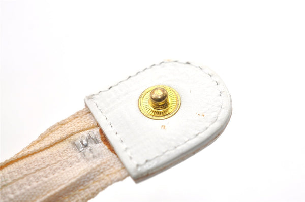 Authentic Burberrys Vintage Leather Clutch Hand Bag Purse White 1477K