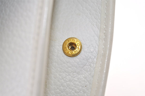 Authentic Burberrys Vintage Leather Clutch Hand Bag Purse White 1477K