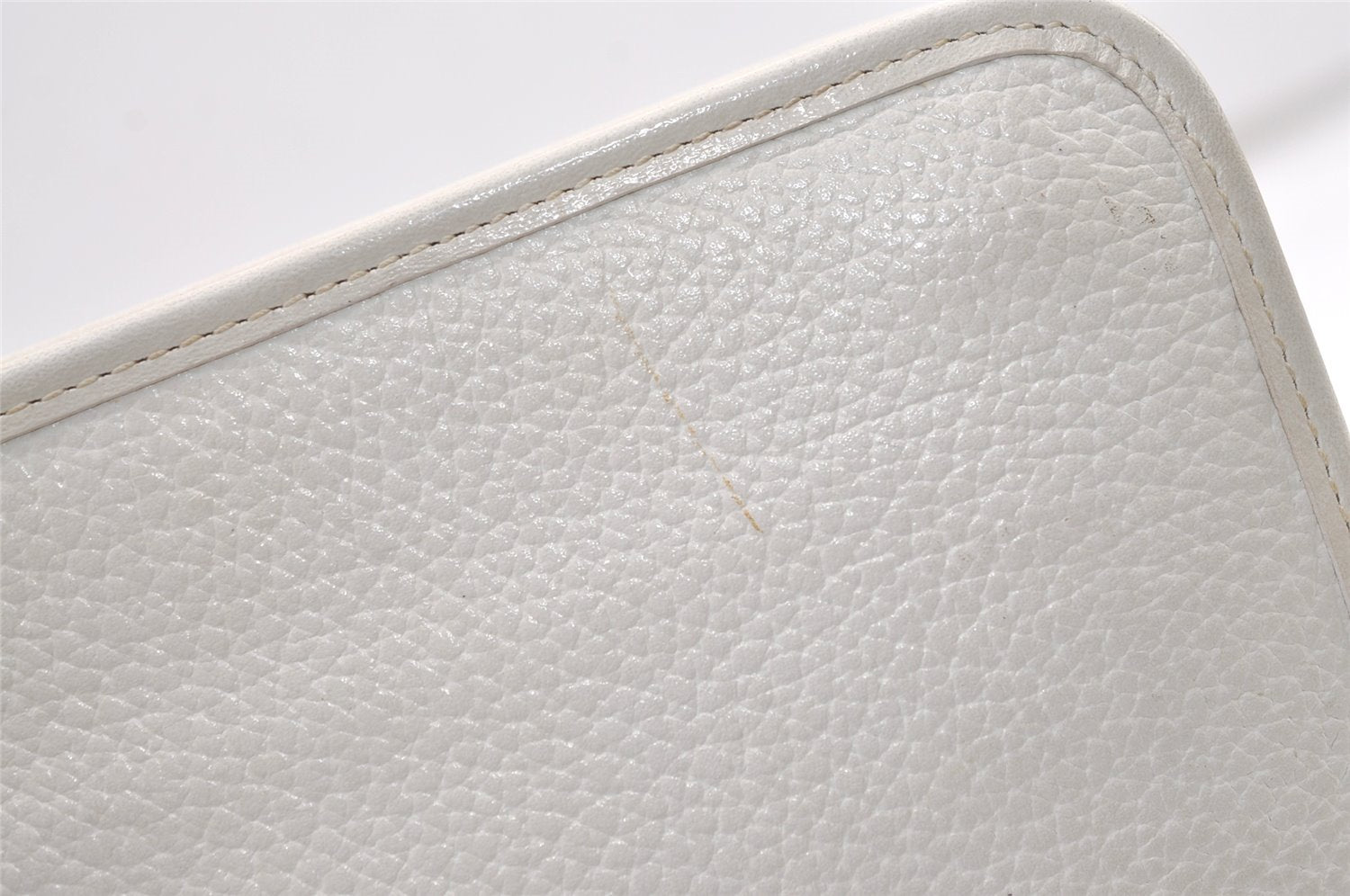 Authentic Burberrys Vintage Leather Clutch Hand Bag Purse White 1477K