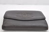 Authentic CHANEL Caviar Skin Vintage CC Logo Bifold Wallet Purse Black 1478K