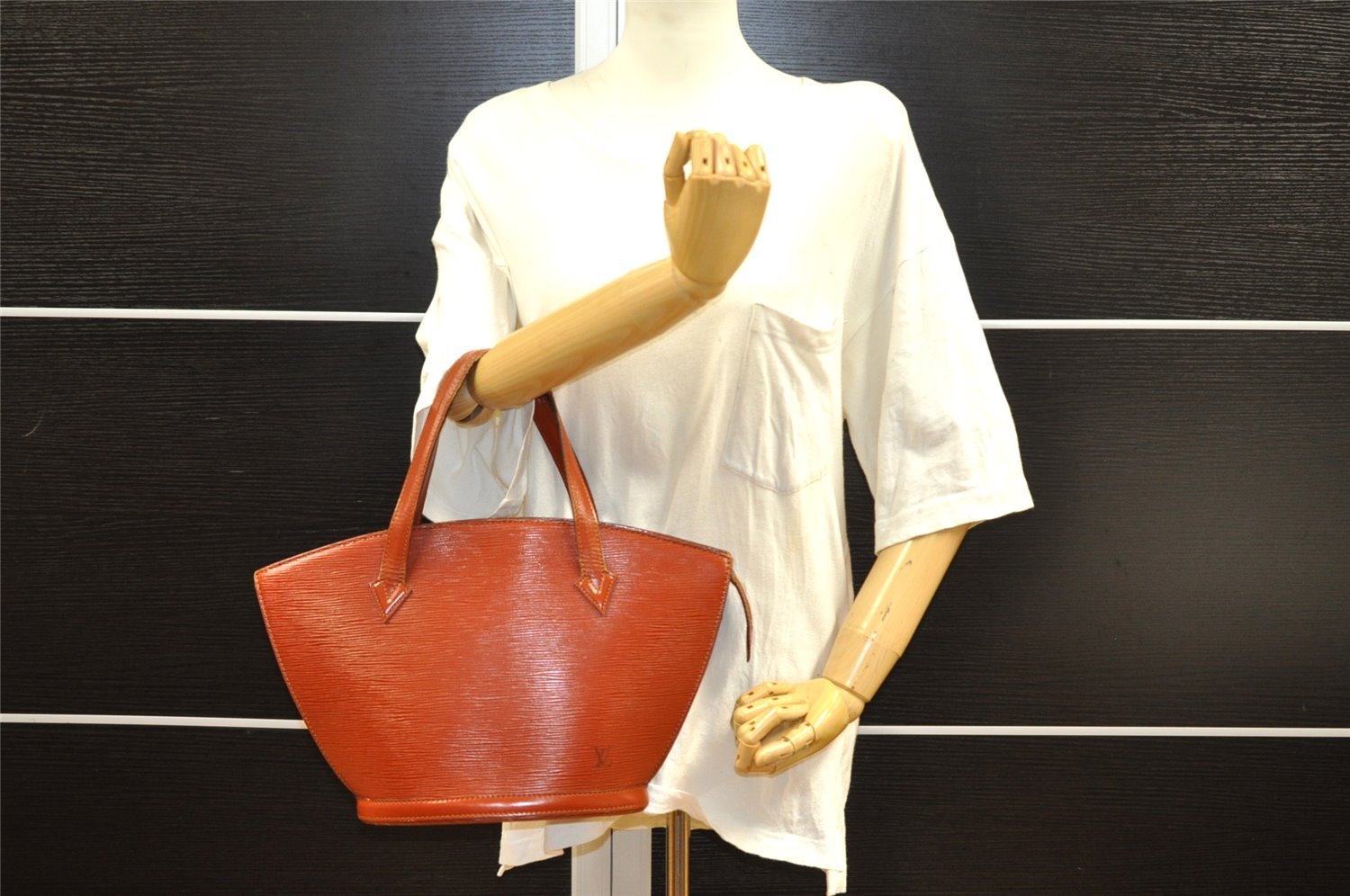 Authentic Louis Vuitton Epi Saint Jacques Hand Bag Brown M52273 LV 1480I