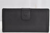 Authentic GUCCI Bamboo Vintage Long Wallet Purse Leather Suede Black 1480K