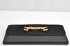 Authentic GUCCI Bamboo Vintage Long Wallet Purse Leather Suede Black 1480K