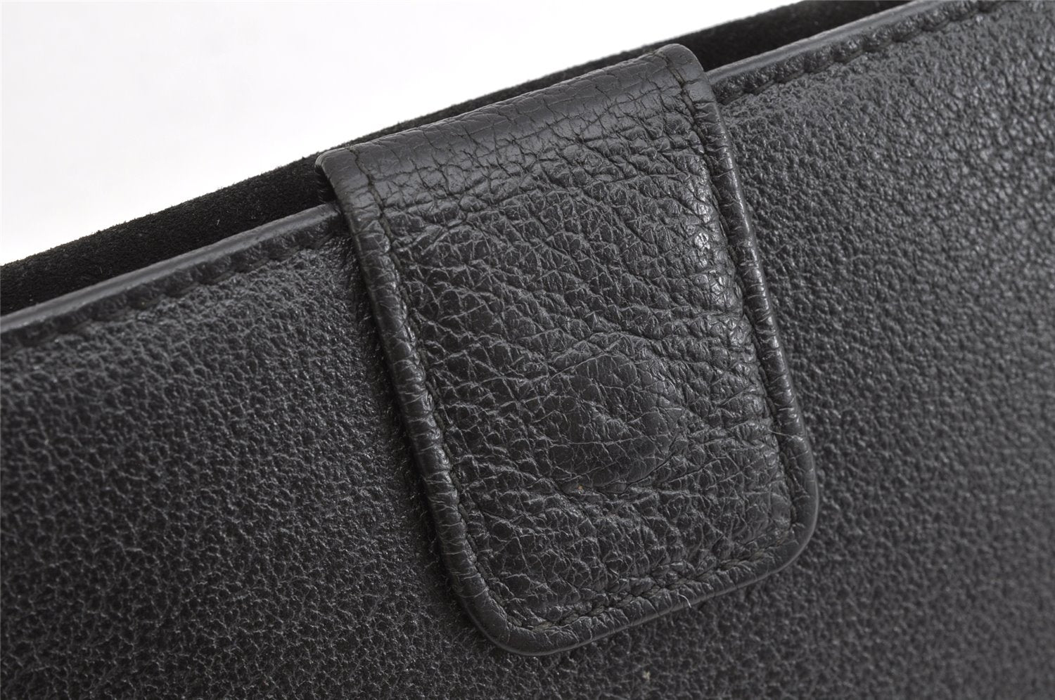 Authentic GUCCI Bamboo Vintage Long Wallet Purse Leather Suede Black 1480K