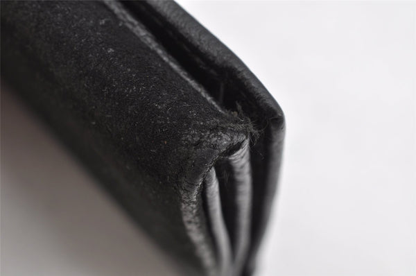 Authentic GUCCI Bamboo Vintage Long Wallet Purse Leather Suede Black 1480K