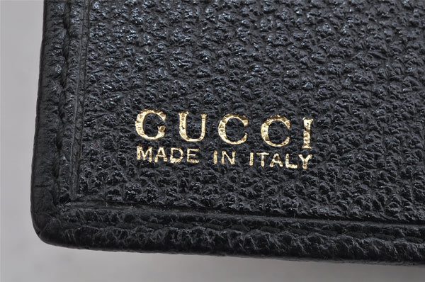 Authentic GUCCI Bamboo Vintage Long Wallet Purse Leather Suede Black 1480K
