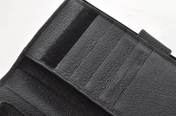 Authentic GUCCI Bamboo Vintage Long Wallet Purse Leather Suede Black 1480K