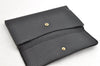 Authentic GUCCI Bamboo Vintage Long Wallet Purse Leather Suede Black 1480K