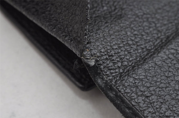 Authentic GUCCI Bamboo Vintage Long Wallet Purse Leather Suede Black 1480K