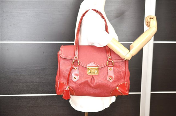 Authentic Louis Vuitton Suhali Rapsolu Shoulder Hand Bag Red M95849 LV 1481G