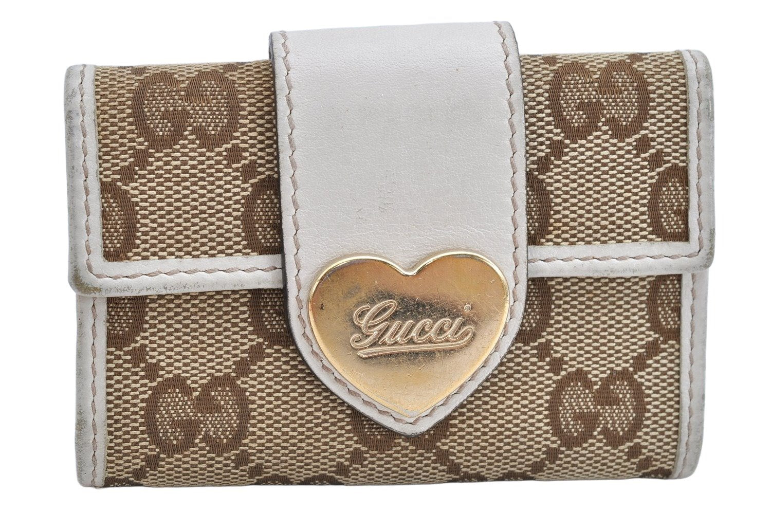 Auth GUCCI Heart 6 Hooks Key Case Holder GG Canvas Leather 203551 Brown 1481K