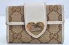 Auth GUCCI Heart 6 Hooks Key Case Holder GG Canvas Leather 203551 Brown 1481K