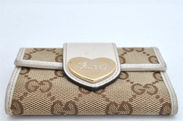 Auth GUCCI Heart 6 Hooks Key Case Holder GG Canvas Leather 203551 Brown 1481K