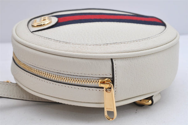 Authentic GUCCI Sherry Line OPHIDIA Mini Backpack Leather 598661 White Box 1482K