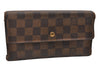 Authentic Louis Vuitton Damier Porte Tresor International Wallet N61215 LV 1483J