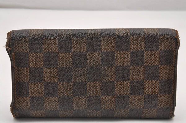 Authentic Louis Vuitton Damier Porte Tresor International Wallet N61215 LV 1483J