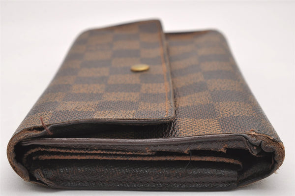 Authentic Louis Vuitton Damier Porte Tresor International Wallet N61215 LV 1483J