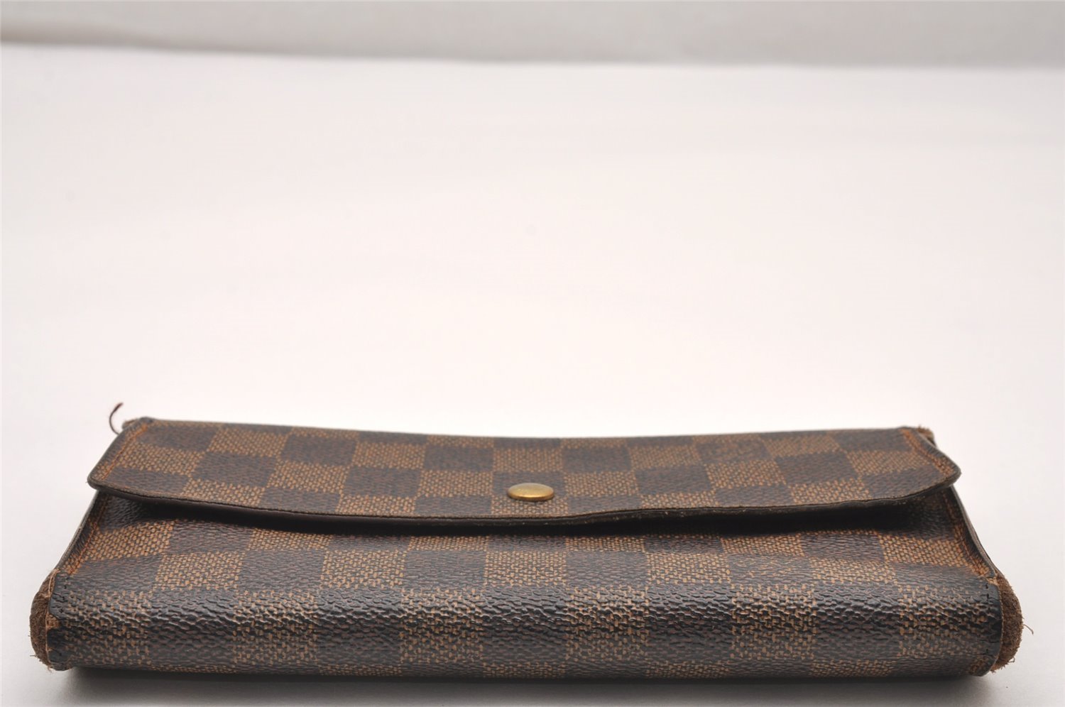 Authentic Louis Vuitton Damier Porte Tresor International Wallet N61215 LV 1483J