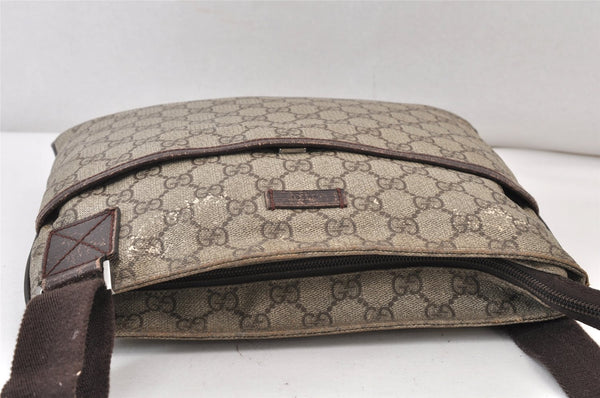 Authentic GUCCI Shoulder Cross Body Bag Purse GG PVC Leather 141626 Brown 1483K