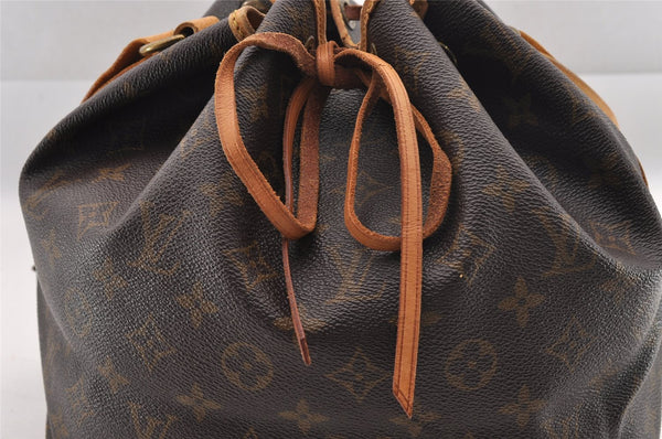 Authentic Louis Vuitton Monogram Petit Noe M42226 Shoulder Drawstring Bag 1484I