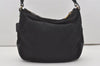 Authentic PRADA Vintage Nylon Tessuto Saffiano Leather Shoulder Bag Black 1484J