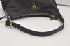 Authentic PRADA Vintage Nylon Tessuto Saffiano Leather Shoulder Bag Black 1484J