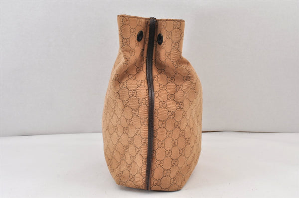 Authentic GUCCI Vintage Tote Bag GG Canvas Leather 101341 Brown Junk 1484K