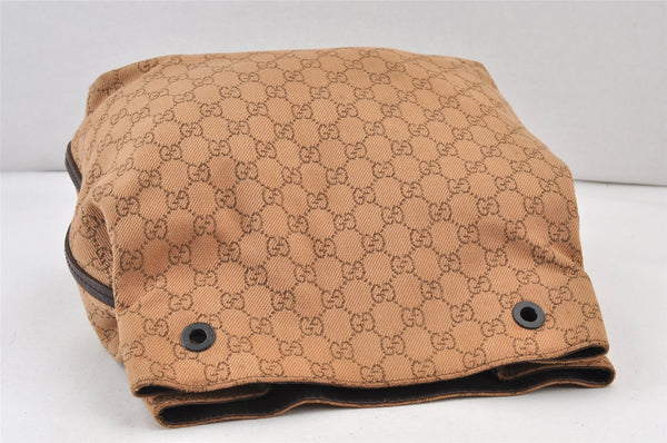 Authentic GUCCI Vintage Tote Bag GG Canvas Leather 101341 Brown Junk 1484K