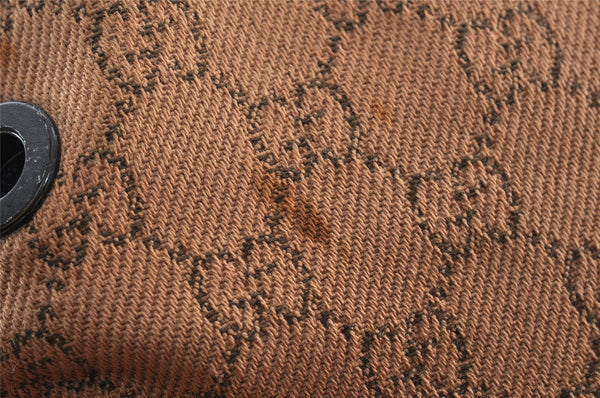 Authentic GUCCI Vintage Tote Bag GG Canvas Leather 101341 Brown Junk 1484K