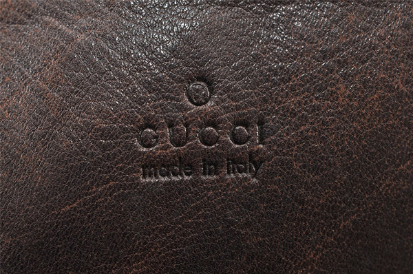 Authentic GUCCI Vintage Tote Bag GG Canvas Leather 101341 Brown Junk 1484K