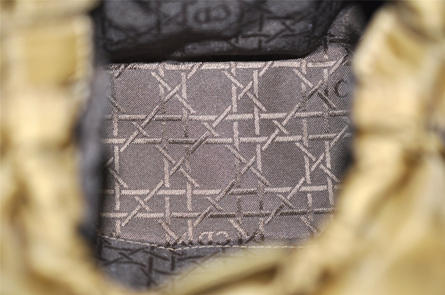 Authentic Christian Dior Maris Pearl Shoulder Hand Bag Purse Nylon Beige 1485K