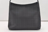 Authentic BURBERRY Vintage Check Shoulder Bag Purse PVC Leather Navy 1486J