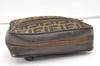 Authentic FENDI Zucca Shoulder Clutch Bag Purse Canvas Leather Brown Junk 1486K