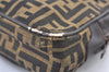 Authentic FENDI Zucca Shoulder Clutch Bag Purse Canvas Leather Brown Junk 1486K