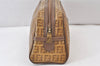 Authentic FENDI Vintage Zucchino Clutch Bag Purse PVC Leather Brown 1487K