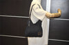 Authentic FENDI Vintage Shoulder Tote Bag Purse Jersey Leather Black 1488K