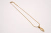 Authentic Christian Dior Gold Tone Chain Rhinestone Pendant Necklace CD 1490J