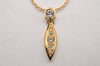 Authentic Christian Dior Gold Tone Chain Rhinestone Pendant Necklace CD 1490J