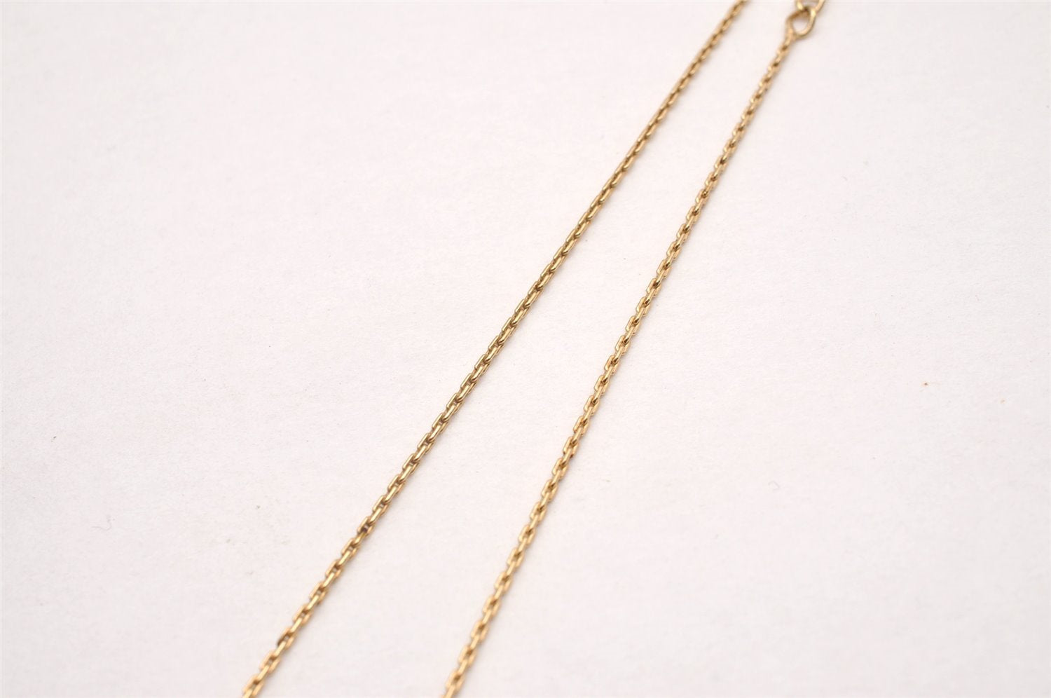 Authentic Christian Dior Gold Tone Chain Rhinestone Pendant Necklace CD 1490J