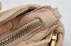 Authentic Salvatore Ferragamo Gancini Leather Shoulder Hand Bag Beige 1490K