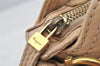 Authentic Salvatore Ferragamo Gancini Leather Shoulder Hand Bag Beige 1490K