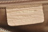 Authentic Salvatore Ferragamo Gancini Leather Shoulder Hand Bag Beige 1490K