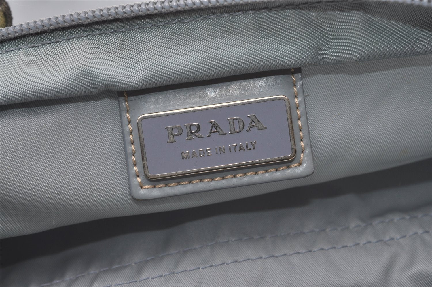 Authentic PRADA Nylon Tessuto Leather Shoulder Cross Body Bag Light Blue 1494J