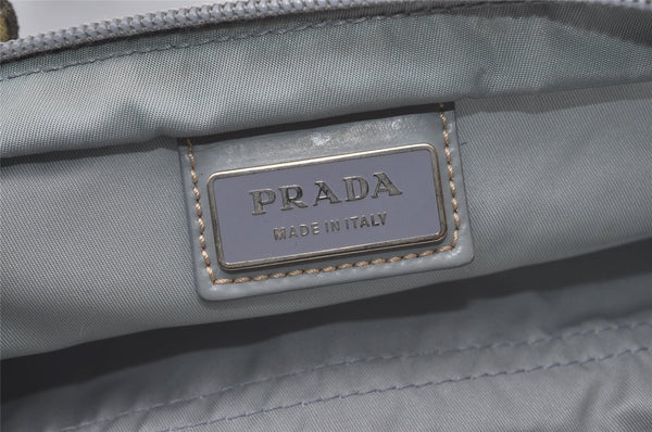 Authentic PRADA Nylon Tessuto Leather Shoulder Cross Body Bag Light Blue 1494J