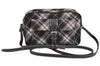 Authentic BURBERRY BLUE LABEL Check Shoulder Cross Bag Nylon Leather Black 1495J