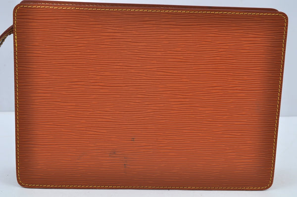 Authentic Louis Vuitton Epi Pochette Homme Clutch Hand Bag Brown M52528 LV 1496I